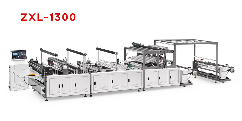 Máquina para fabricar bolsas no tejidas de doble alimentación