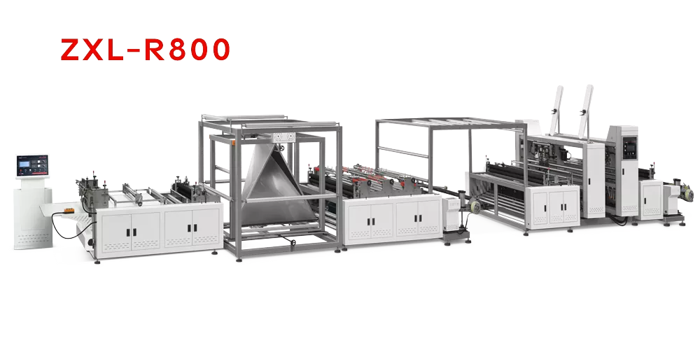Máquina para fabricar cajas de almacenamiento no tejido con accesorio de mango en línea